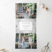 Magische Sparkly Silver Sneeuwvlokken 3-foto Drieluik Wenskaart (Binnen)