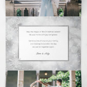 Magische Sparkly Silver Sneeuwvlokken 3-foto Drieluik Wenskaart (Binnenkant midden)