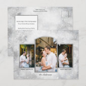 Magische Sparkly Silver Sneeuwvlokken 3-foto Feestdagenkaart (Voorkant / Achterkant)