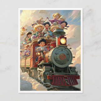Magische speelgoedtrein. Ansichtkaart Briefkaart