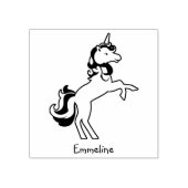 Magische Speelse Eenhoorn Paard Personaliseer Naam Rubberstempel (Afrduk)
