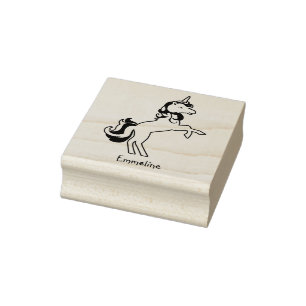 Magische Speelse Eenhoorn Paard Personaliseer Naam Rubberstempel