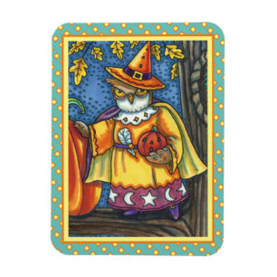 MAGISCHE SPELLEN EN HALLOEEN HOOTS, OWL WIZARD MAGNEET