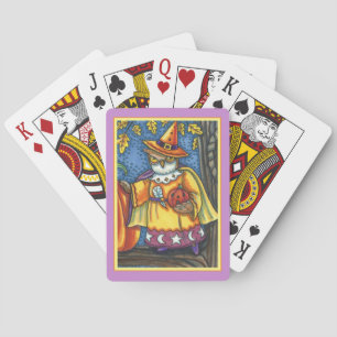 MAGISCHE SPELLEN EN HALLOEEN HOOTS, OWL WIZARD POKERKAARTEN