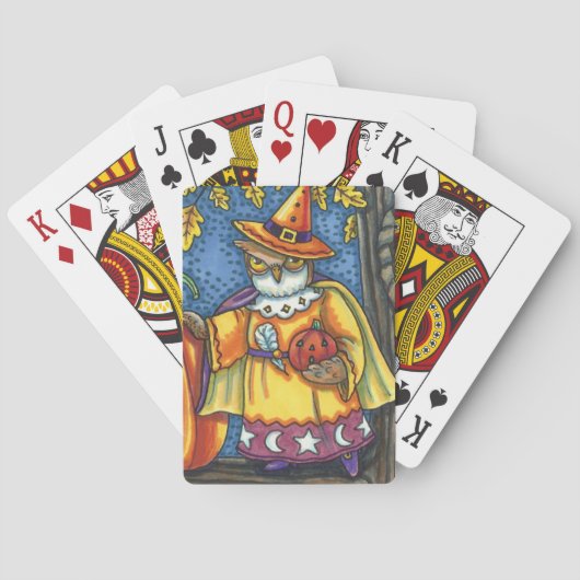 MAGISCHE SPELLEN EN HALLOEEN HOOTS, OWL WIZARD POKERKAARTEN (Achterkant)