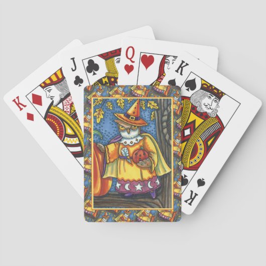 MAGISCHE SPELLEN EN HALLOEEN HOOTS, OWL WIZARD POKERKAARTEN (Achterkant)