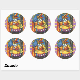 MAGISCHE SPELLEN EN HALLOEEN HOOTS, OWL WIZARD RONDE STICKER