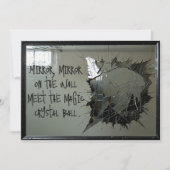 Magische spiegel op de muur ontmoet Crystal Ball P Feestdagenkaart (Voorkant)