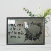 Magische spiegel op de muur ontmoet Crystal Ball P Feestdagenkaart (Staand voorkant)