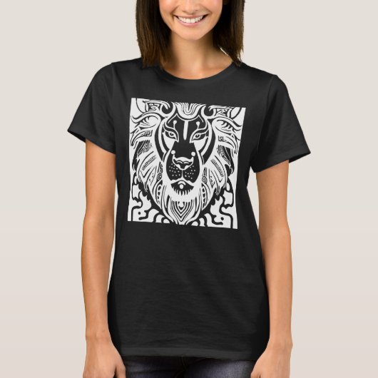 Magische Spirituele Lion Sacred Geometry Pyramid L T-shirt (Voorkant)