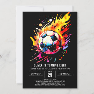Magische Sport Waterverf Voetbal Verjaardag Kaart