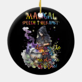 Magische spraaktherapeut die de wereld veranderen keramisch ornament (Achterkant)