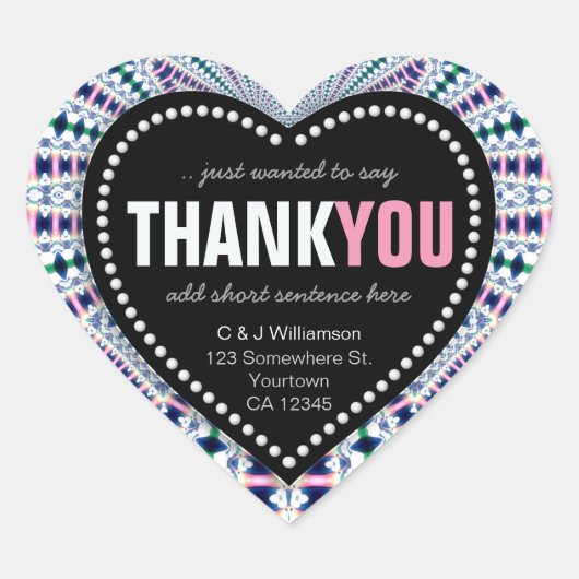 Magische Sprankelende Digi Kant Dank U Hart Sticke Hart Sticker (Voorkant)
