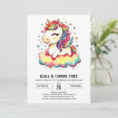 Magische sprankelende eenhoorn verjaardag kaart (Staand voorkant)