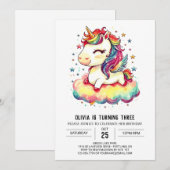 Magische sprankelende eenhoorn verjaardag kaart (Voorkant / Achterkant)