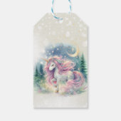 Magische sprankelende grillige eenhoorn kinderen v cadeaulabel (Achterkant)