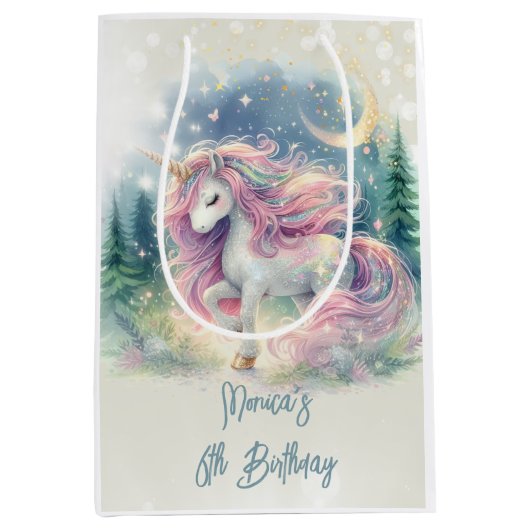 Magische sprankelende grillige eenhoorn kinderen v medium cadeauzakje (Voorkant)