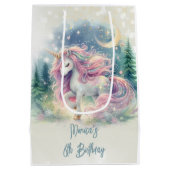 Magische sprankelende grillige eenhoorn kinderen v medium cadeauzakje (Achterkant)