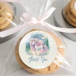 Magische sprankelende grillige eenhoorn kinderen v ronde sticker