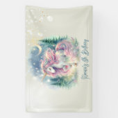 Magische sprankelende grillige eenhoorn kinderen v spandoek (Verticaal)