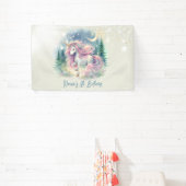 Magische sprankelende grillige eenhoorn kinderen v spandoek (Insitu)