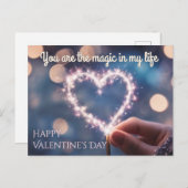 Magische sprankelende hart Valentijnsdag Kaart (Voorkant / Achterkant)