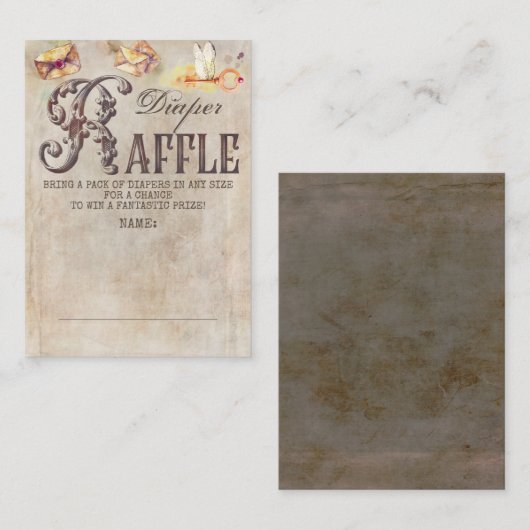 Magische spreuken Luier Raffle Ticket Informatiekaartje (Voorkant / Achterkant)