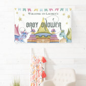 Magische Sprookje Dragon Baby shower Spandoek (Insitu)