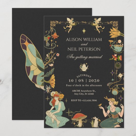  Magische Sprookje Mystieke bruiloft Kaart (Voorkant / Achterkant)