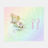 Magische sprookjes Rainbow Castle Princess Carriag Fleece Deken (Voorkant (Horizontaal))