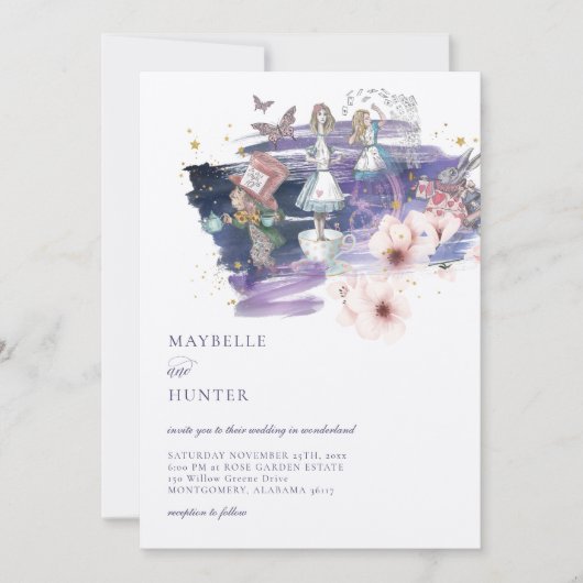 Magische sprookjesboekbruiloft in Wonderland Kaart (Voorkant)