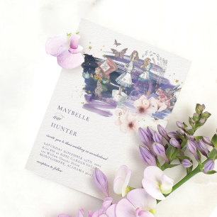 Magische sprookjesboekbruiloft in Wonderland Kaart