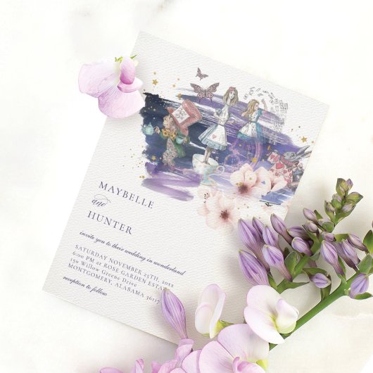 Magische sprookjesboekbruiloft in Wonderland Kaart