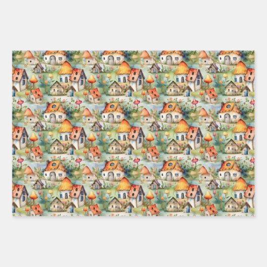 MAGISCHE SPROOKJESHUIZEN EN SPROOKJESDORPSCHENKING INPAKPAPIER VEL (Voorkant 3)