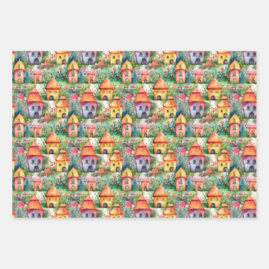 MAGISCHE SPROOKJESHUIZEN EN SPROOKJESDORPSCHENKING INPAKPAPIER VEL (Voorkant 2)