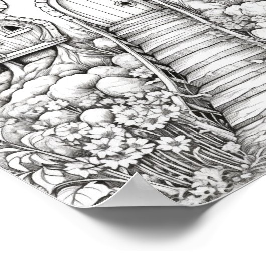 Magische Sprookjeshuizen Volwassen Kleurplaten Poster (Hoek)