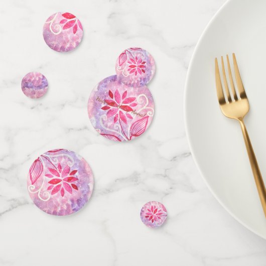 Magische Sprookjestuin Roze Bloem Verjaardagsfeest Confetti (Groep)