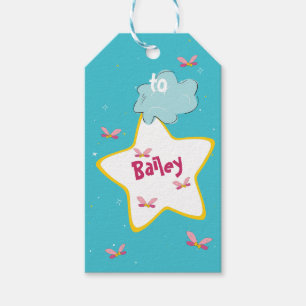 Magische sprookjesvleugels en sprankelingen in bla cadeaulabel