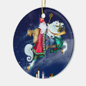 Magische St. Nicholas - Santa - SRF Keramisch Ornament (Links)