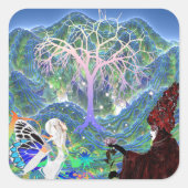 Magische Star-structuur Vierkante Sticker (Voorkant)