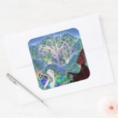 Magische Star-structuur Vierkante Sticker (Envelop)