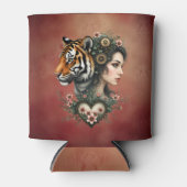 Magische steampunk bloemenwereld blikjeskoeler (Voorkant)