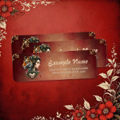 Magische steampunk bloemenwereld: etiket