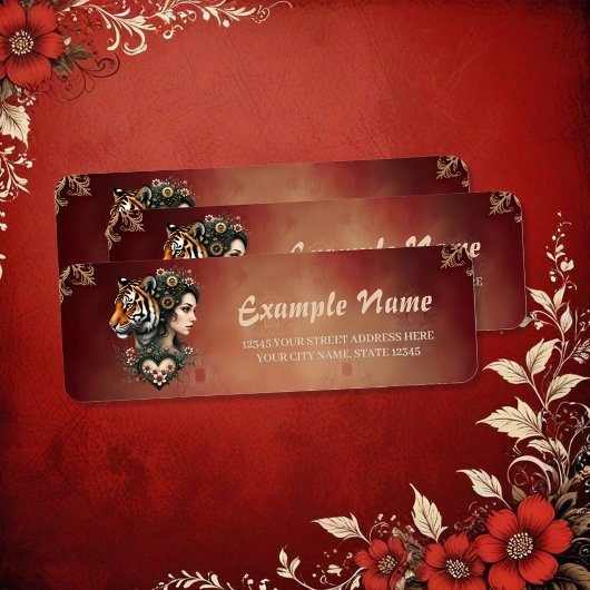 Magische steampunk bloemenwereld: etiket