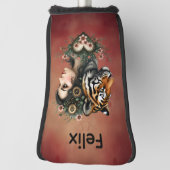 Magische steampunk bloemenwereld golfheadcover (Draai 90)