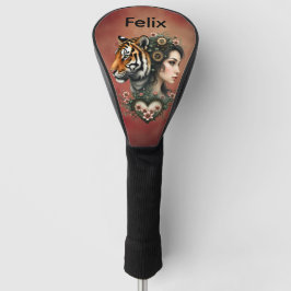 Magische steampunk bloemenwereld golfheadcover