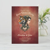 Magische steampunk bloemenwereld kaart (Staand voorkant)