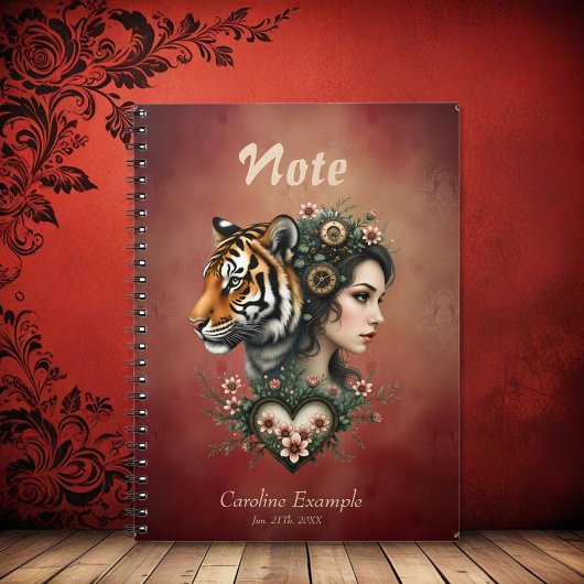 Magische steampunk bloemenwereld notitieboek