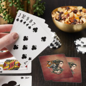 Magische steampunk bloemenwereld pokerkaarten (Insitu)