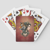 Magische steampunk bloemenwereld pokerkaarten (Achterkant)